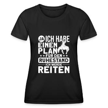 Reiter Reiten Westernreiten - Frauen Funktions-T-Shirt - Schwarz - Vorne - AI Model Female 172 light (172cm)
