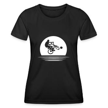 Radball Sport Fahrrad - Frauen Funktions-T-Shirt - Schwarz - Vorne - AI Model Female 172 light (172cm)