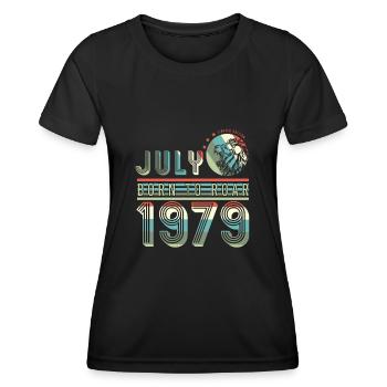 July 1979 Vintage Lion Gift - Women's Functional T-Shirt - black - Front - AI Model Female 172 light (172cm)