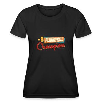 Flunky Ball Trinkspiel Flunkyball Party - Frauen Funktions-T-Shirt - Schwarz - Vorne - AI Model Female 172 light (172cm)