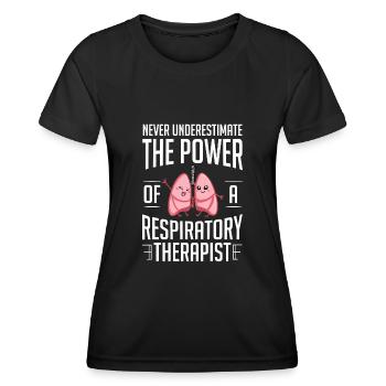 Atemtherapeut Atmung Lungenarzt Pneumologie Lunge - Frauen Funktions-T-Shirt - Schwarz - Vorne - AI Model Female 172 light (172cm)