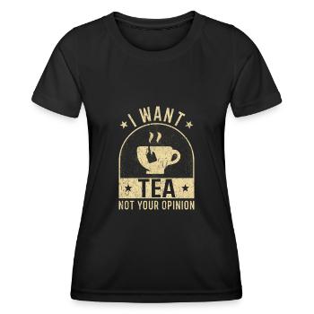 Teeliebhaber Tee Geschenke Tee Spruch - Frauen Funktions-T-Shirt - Schwarz - Vorne - AI Model Female 172 light (172cm)