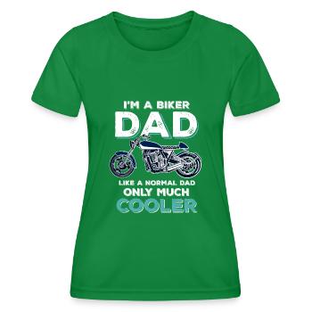 Motard papa motard sort Papa cool père - T-shirt sport Femme - vert - Devant - AI Model Female 172 dark (172cm)