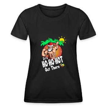 Christmas in July Strong Santa Claus Sun Palms - Women's Functional T-Shirt - black - Front - AI Model Female 172 light (172cm)