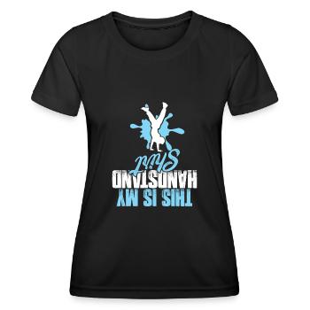 handstand cheerleading - Frauen Funktions-T-Shirt - Schwarz - Vorne - AI Model Female 172 light (172cm)