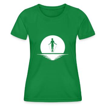 Saut à câble Corde à sauter Sport - T-shirt sport Femme - vert - Devant - AI Model Female 172 dark (172cm)