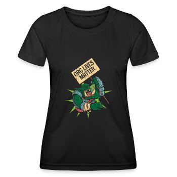 Orc Lives Matter - T-shirt sport Femme - noir - Devant - AI Model Female 172 light (172cm)