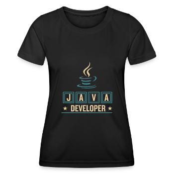 Café Java Developer Coffee - T-shirt sport Femme - noir - Devant - AI Model Female 172 light (172cm)