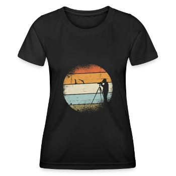 Cadeau ornithologue - T-shirt sport Femme - noir - Devant - AI Model Female 172 light (172cm)