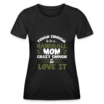 handball mom mama - Frauen Funktions-T-Shirt - Schwarz - Vorne - AI Model Female 172 light (172cm)