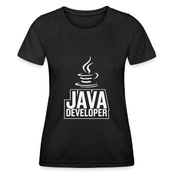 Café Java Developer Coffee - T-shirt sport Femme - noir - Devant - AI Model Female 172 light (172cm)