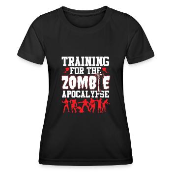 Training for Zombie Apocalypse - Women's Functional T-Shirt - black - Front - AI Model Female 172 light (172cm)
