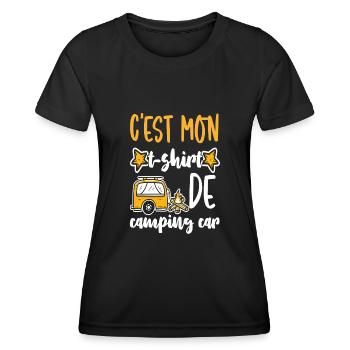 Camping-Car Caravane dicton de camping drôle - Frauen Funktions-T-Shirt - Schwarz - Vorne - AI Model Female 172 light (172cm)
