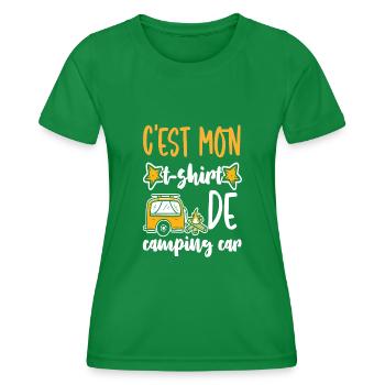 Camping-Car Caravane dicton de camping drôle - Frauen Funktions-T-Shirt - Kelly Green - Vorne - AI Model Female 172 dark (172cm)