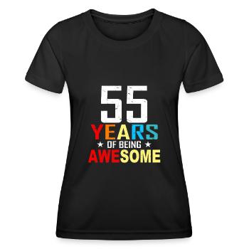 55 ans anniversaire anniversaire 55 anniversaire cadeau 55 ans - T-shirt sport Femme - noir - Devant - AI Model Female 172 light (172cm)