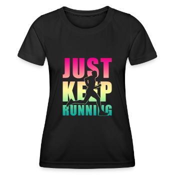 Joggen Jogger Geschenk - Frauen Funktions-T-Shirt - Schwarz - Vorne - AI Model Female 172 light (172cm)