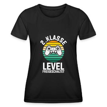 2. Klasse Level Freigeschaltet Zocker Gamer Gaming - Frauen Funktions-T-Shirt - Schwarz - Vorne - AI Model Female 172 light (172cm)