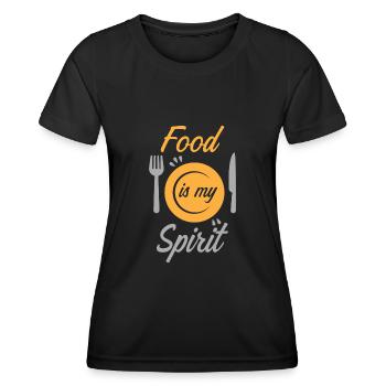 La bouffe sort drôle - T-shirt sport Femme - noir - Devant - AI Model Female 172 light (172cm)