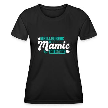 Meilleure Mamie du Monde Fête des mères Grand mère - Frauen Funktions-T-Shirt - Schwarz - Vorne - AI Model Female 172 light (172cm)