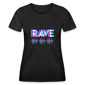 Rave Techno Music Synthesizer DJ Cadeau - T-shirt sport Femme - noir - Devant - AI Model Female 172 light (172cm)