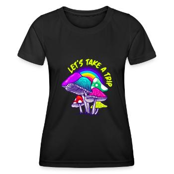 LSD Lets take a trip Party Droge Techno - Frauen Funktions-T-Shirt - Schwarz - Vorne - AI Model Female 172 light (172cm)