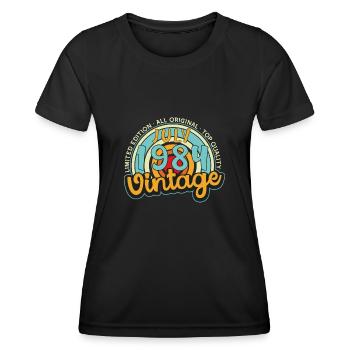 Cadeau de juillet 1984 Vintage - T-shirt sport Femme - noir - Devant - AI Model Female 172 light (172cm)
