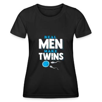 Real Men Make Twins Dad - Frauen Funktions-T-Shirt - Schwarz - Vorne - AI Model Female 172 light (172cm)