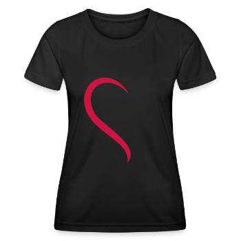 Halbes Herz - Frauen Funktions-T-Shirt - Schwarz - Vorne - AI Model Female 172 light (172cm)