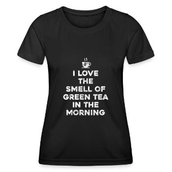 Tee Geschenk Grüner Tee - Frauen Funktions-T-Shirt - Schwarz - Vorne - AI Model Female 172 light (172cm)