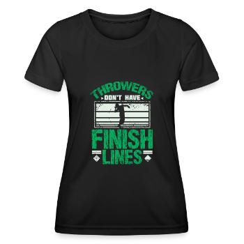 Kugelstoßen finish line - Frauen Funktions-T-Shirt - Schwarz - Vorne - AI Model Female 172 light (172cm)