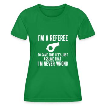 Schiedsrichter Papa Referee Unparteiischer Schiri - Frauen Funktions-T-Shirt - Kelly Green - Vorne - AI Model Female 172 dark (172cm)