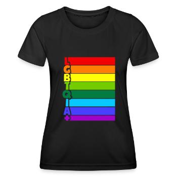 LGBTQIA Plus - Frauen Funktions-T-Shirt - Schwarz - Vorne - AI Model Female 172 light (172cm)