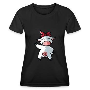 Cow Bandana Design for Farmer Dairy Farmer Farmer - Women's Functional T-Shirt - black - Front - AI Model Female 172 light (172cm)