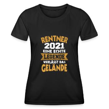 Rentner 2021 eine Legende Verlässt das Gelände - Frauen Funktions-T-Shirt - Schwarz - Vorne - AI Model Female 172 light (172cm)