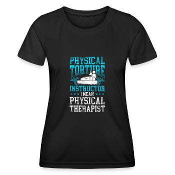 Physical Therapist Therapy - T-shirt sport Femme - noir - Devant - AI Model Female 172 light (172cm)