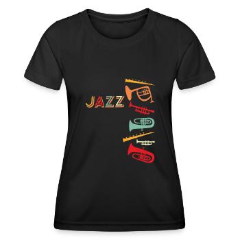 Jazz - Frauen Funktions-T-Shirt - Schwarz - Vorne - AI Model Female 172 light (172cm)