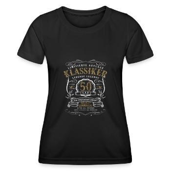 50 birthday - Matured to perfection 50 gifts - Women's Functional T-Shirt - black - Front - AI Model Female 172 light (172cm)