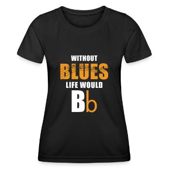 Blues - Frauen Funktions-T-Shirt - Schwarz - Vorne - AI Model Female 172 light (172cm)