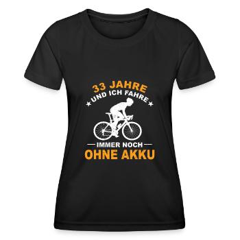 Fahrradfahrer Geschenk 33 Jahre Rentner Geburtstag - Frauen Funktions-T-Shirt - Schwarz - Vorne - AI Model Female 172 light (172cm)