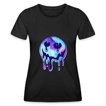 Melting Acid Face MDMA Extasy Techno Party - Frauen Funktions-T-Shirt - Schwarz - Vorne - AI Model Female 172 light (172cm)
