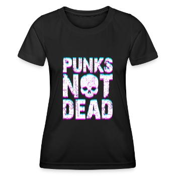 Punk Rock Spruch Punks Not Dead Punker Rocker - Frauen Funktions-T-Shirt - Schwarz - Vorne - AI Model Female 172 light (172cm)