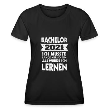 Bachelor 2021 Abschluss Student Bachelorabschluss - Frauen Funktions-T-Shirt - Schwarz - Vorne - AI Model Female 172 light (172cm)