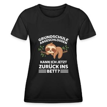 Faultier Grundschule Abschluss Schüler Grundschüle - Frauen Funktions-T-Shirt - Schwarz - Vorne - AI Model Female 172 light (172cm)