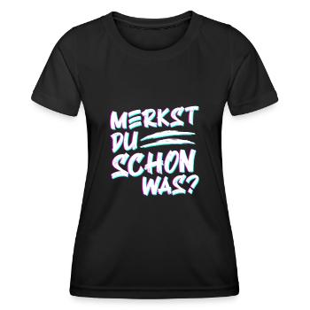 Merkst du schon was? LSD MDMA Kokain Party Drogen - Frauen Funktions-T-Shirt - Schwarz - Vorne - AI Model Female 172 light (172cm)
