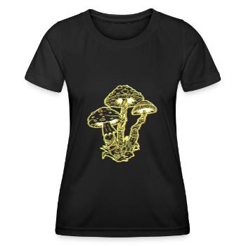 LSD Party Drogen Pilze Acid - Frauen Funktions-T-Shirt - Schwarz - Vorne - AI Model Female 172 light (172cm)