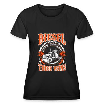 Truck Driver Truck Driver Truck Driver Trucker - Women's Functional T-Shirt - black - Front - AI Model Female 172 light (172cm)