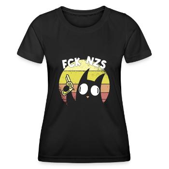Gauche gauche antifasciste chat cadeau - T-shirt sport Femme - noir - Devant - AI Model Female 172 light (172cm)