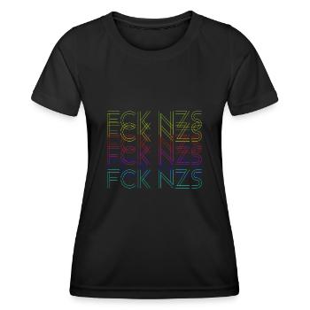 Cadeau de l’antifasciste rétro déclaration de gauche - T-shirt sport Femme - noir - Devant - AI Model Female 172 light (172cm)