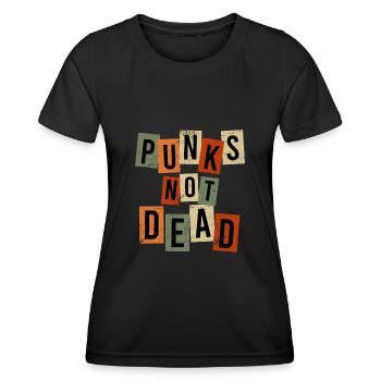 Punks not Dead Punk Rock Punker Retro Vintage - Frauen Funktions-T-Shirt - Schwarz - Vorne - AI Model Female 172 light (172cm)