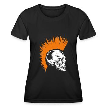 Rockmusik Punk Rock Totenkopf Skelett - Frauen Funktions-T-Shirt - Schwarz - Vorne - AI Model Female 172 light (172cm)